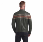 Men’s 999 Vintage Striped Leather Biker Jacket - Image 3