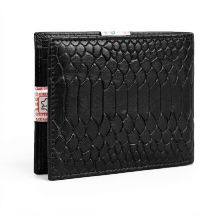 Velzox Premium Black Embossed Genuine Leather Bifold Wallet