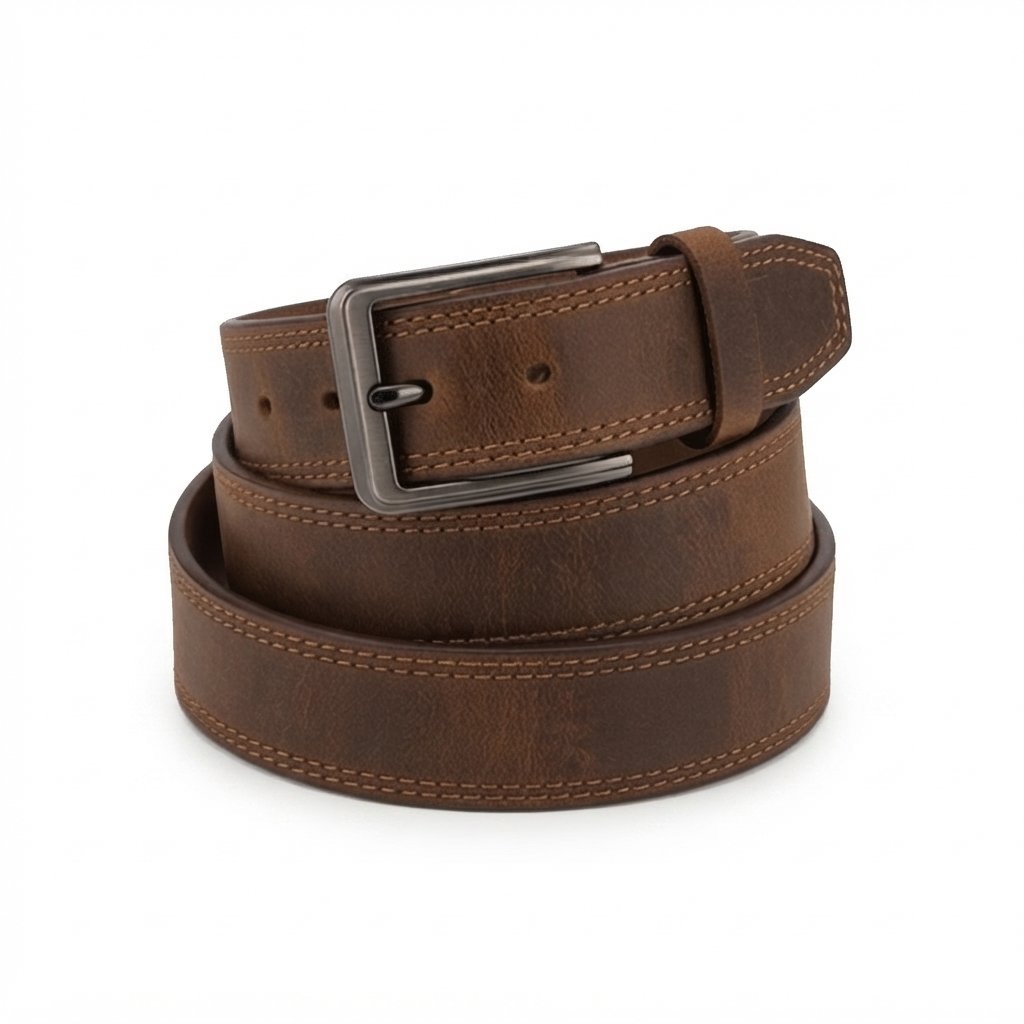Gemini_Generated_Image_arf8mbarf8mbarf8 Velzox Premium Vintage Brown Leather Belt - Image 1