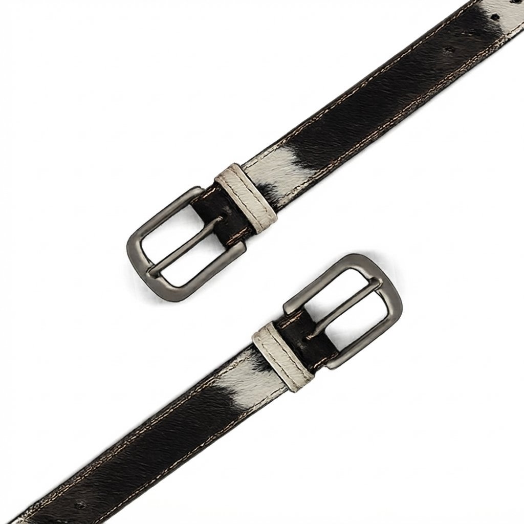 Gemini_Generated_Image_lrjg3qlrjg3qlrjg Premium Cowhide Pattern Leather Belt – Classic Metal Buckle - Image 1