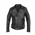 Men,s MOTO 2 Premium Quilted Genuine Leather Biker Jacket Classic / Motorcycle Style - Image 3